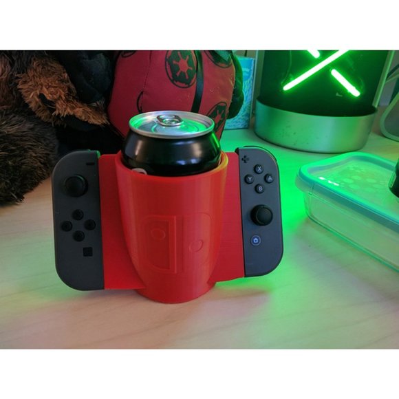 Nintendo Switch Drink Holder JoyCon Grip Can Cup Accessory White Elephant Gift - Picture 7 of 8